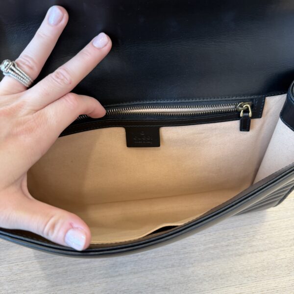 Gucci GG Marmont Flap Clutch Matelasse Leather Black