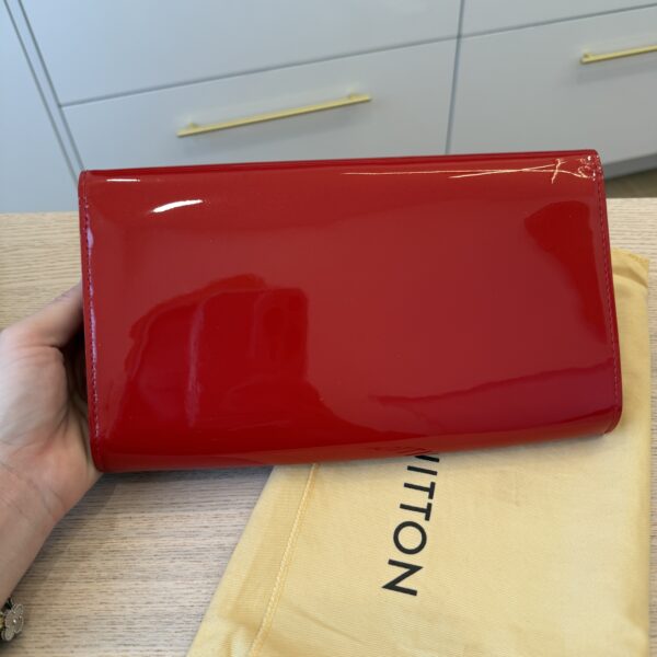 Louis Vuitton Louise Clutch Patent Long Red