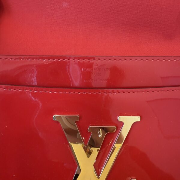 Louis Vuitton Louise Clutch Patent Long Red