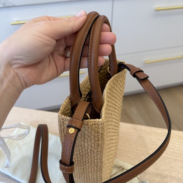 Loewe A5 Raffia & Leather Tote Bag