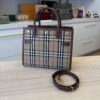 Burberry Calfskin Vintage Check Two Handle Title Bag Archive Beige