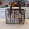 Burberry Calfskin Vintage Check Two Handle Title Bag Archive Beige