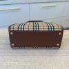 Burberry Calfskin Vintage Check Two Handle Title Bag Archive Beige