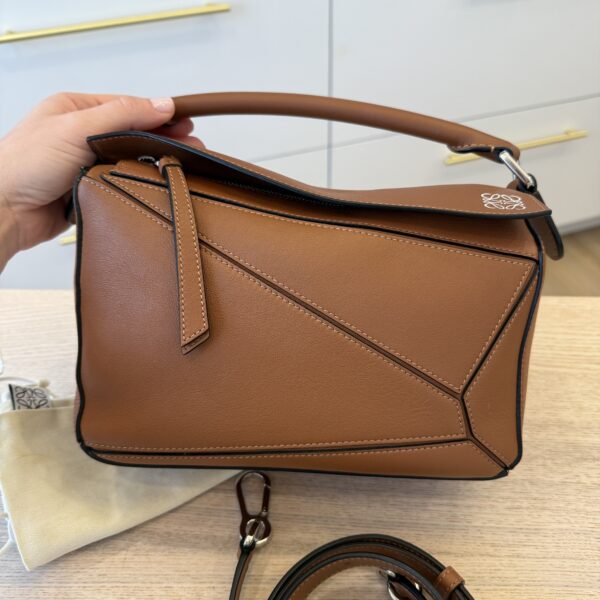 Loewe Calfskin Small Puzzle Bag Tan