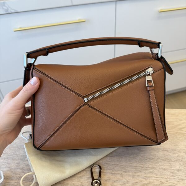Loewe Calfskin Small Puzzle Bag Tan