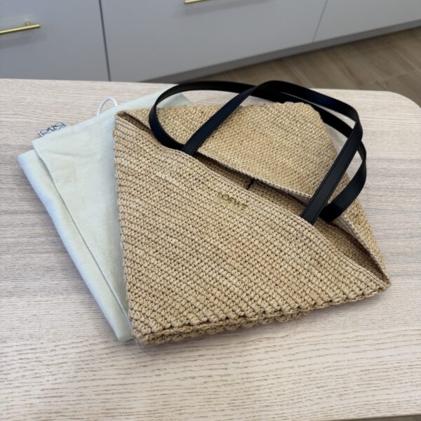 Loewe x Paula’s Ibiza Medium Puzzle Fold Tote Bag in Raffia with Leather Handles
