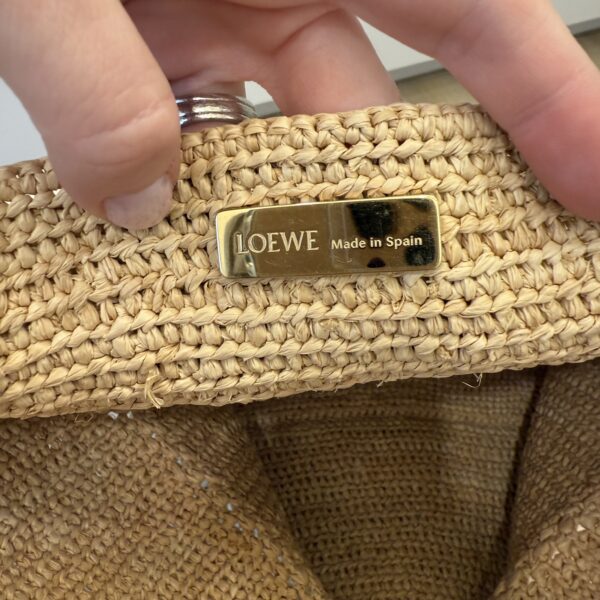 Loewe x Paula’s Ibiza Medium Puzzle Fold Tote Bag in Raffia with Leather Handles