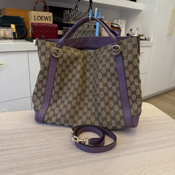 Gucci Miss GG Convertible Tote GG Canvas Medium Lavender
