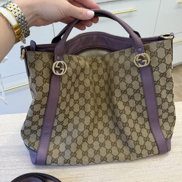 Gucci Miss GG Convertible Tote GG Canvas Medium Lavender