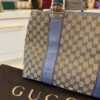 Gucci Monogram Medium Bamboo Bar Tote Blue