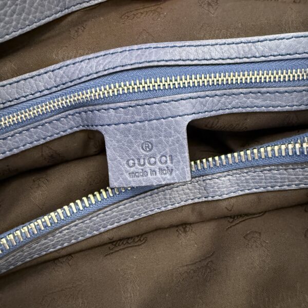 Gucci Monogram Medium Bamboo Bar Tote Blue