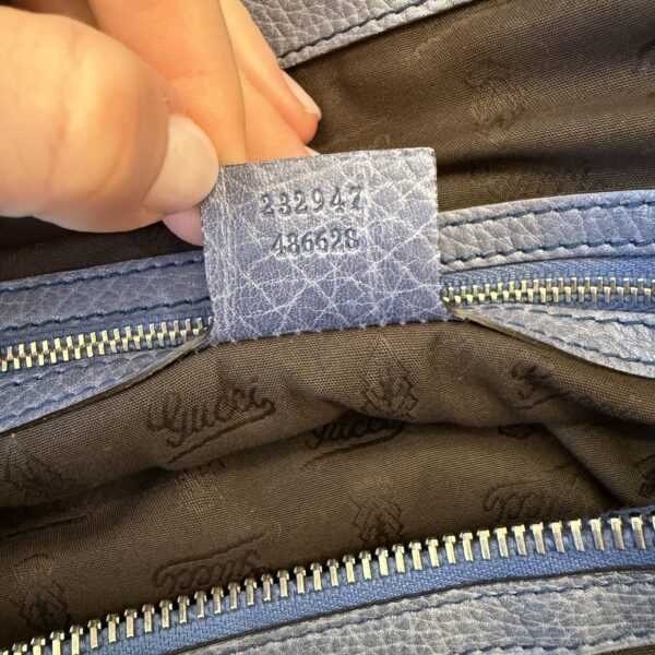 Gucci Monogram Medium Bamboo Bar Tote Blue