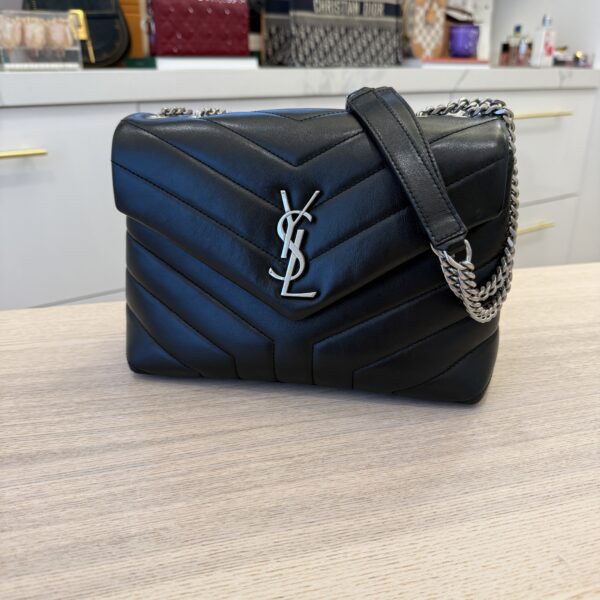Saint Laurent (YSL) Loulou Small In Quilted Leather Black and Silver Hardware
