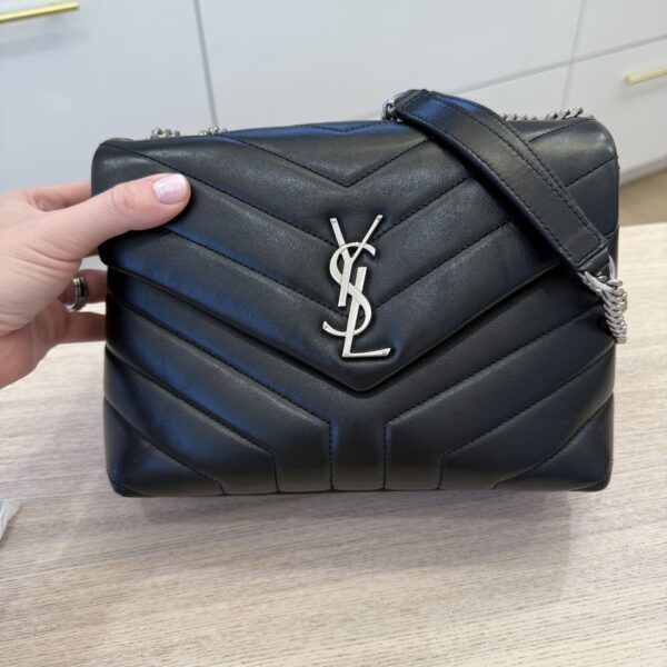 Saint Laurent (YSL) Loulou Small In Quilted Leather Black and Silver Hardware