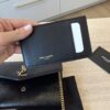 Saint Laurent Grain De Poudre Uptown Chain Wallet Dark Black & Gold Hardware