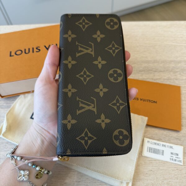 Louis Vuitton Monogram Clemence Wallet Rose Ballerine