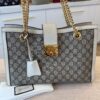 Gucci GG Supreme Monogram Medium Padlock Tote White