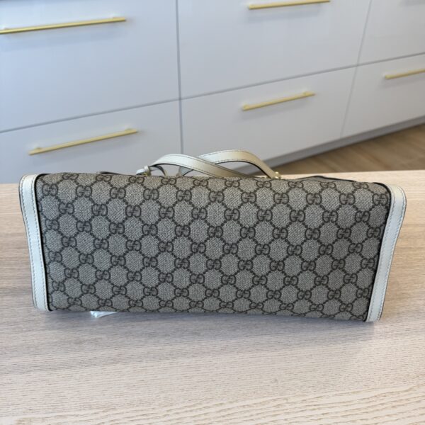 Gucci GG Supreme Monogram Medium Padlock Tote White