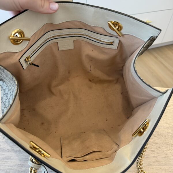 Gucci GG Supreme Monogram Medium Padlock Tote White