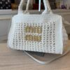 Miu Miu Raffia-Effect Woven Handbag
