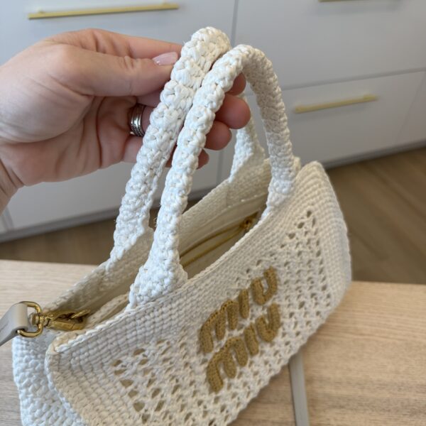 Miu Miu Raffia-Effect Woven Handbag