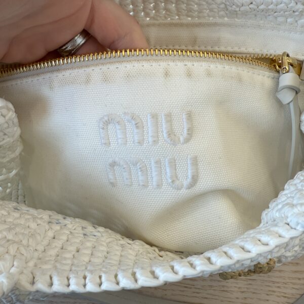 Miu Miu Raffia-Effect Woven Handbag