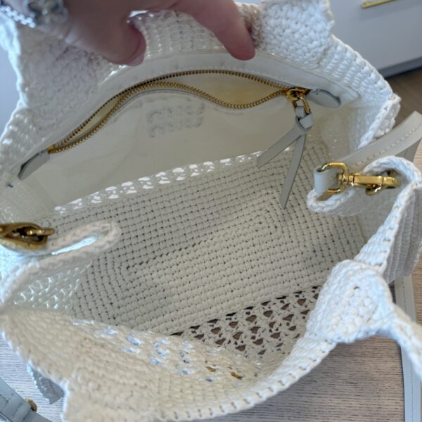 Miu Miu Raffia-Effect Woven Handbag