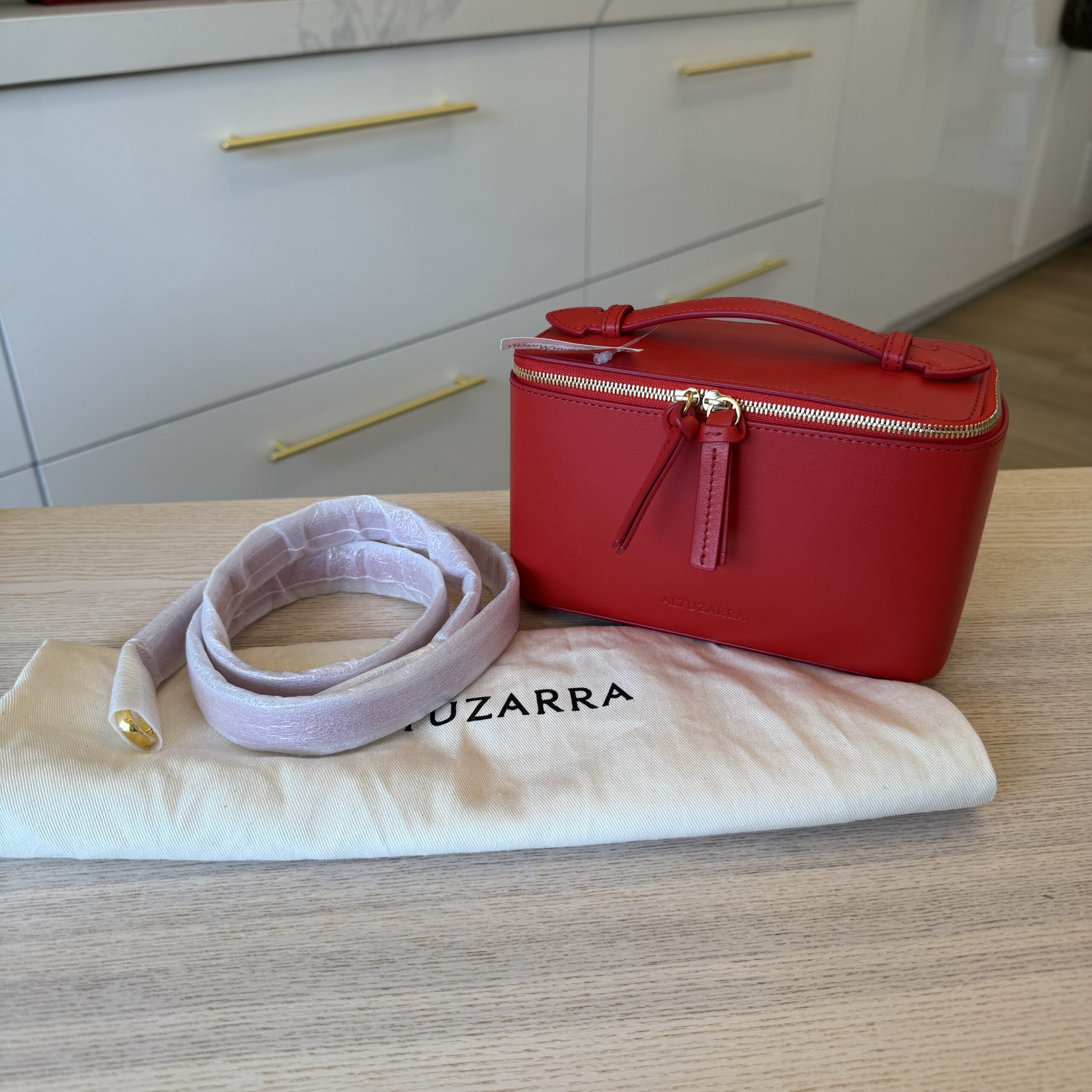 Altuzarra Vanity Leather Bag Parrot (Red) Gold Hardware