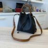 Chloe Marcie Bucket Bag in Grained Leather Black and Tan