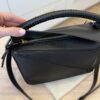 Loewe Puzzle Small Leather Woven Top-Handle Bag Black and Gold Hardware