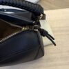 Loewe Puzzle Small Leather Woven Top-Handle Bag Black and Gold Hardware