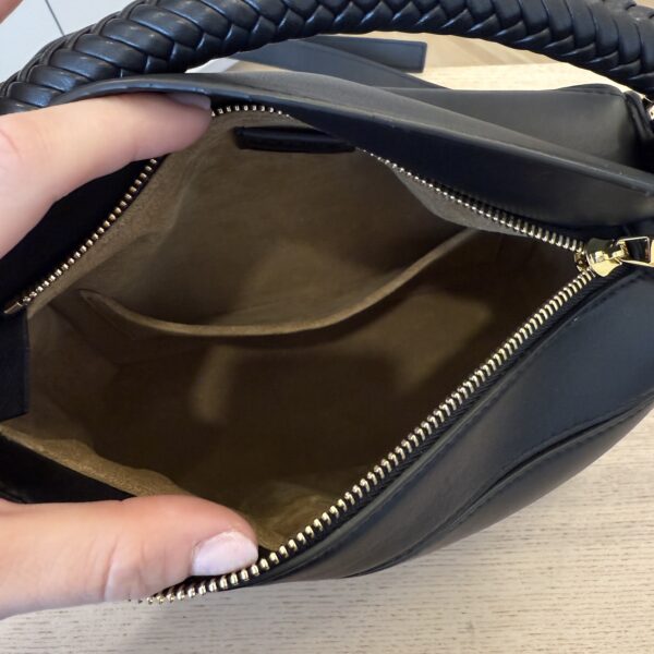 Loewe Puzzle Small Leather Woven Top-Handle Bag Black and Gold Hardware