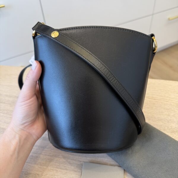 Tom Ford Whitney Palmellato-Effect Small Bucket Bag Black Gold Hardware