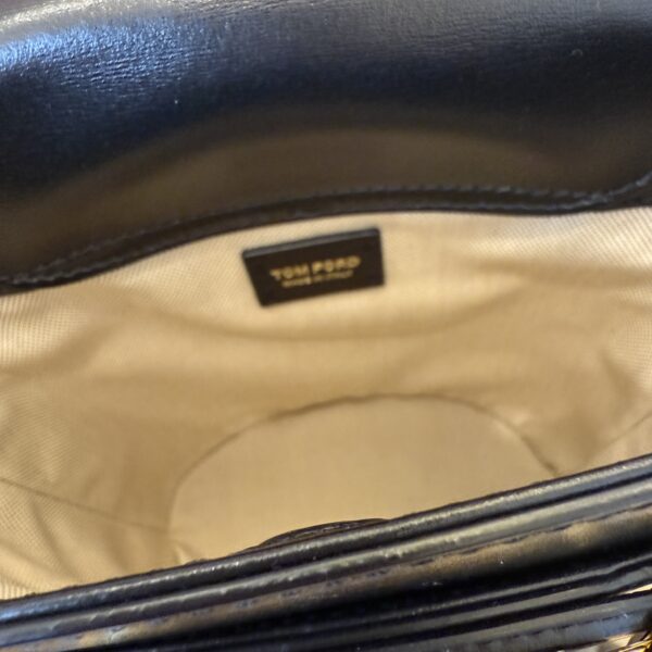 Tom Ford Whitney Palmellato-Effect Small Bucket Bag Black Gold Hardware