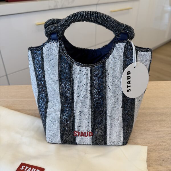 Staud Cote Beaded Bag Breton Stripe