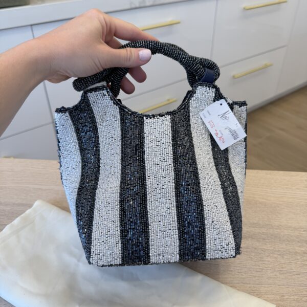Staud Cote Beaded Bag Breton Stripe