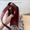 Gucci Textured Calfskin Small Torchon GG Ring Shoulder Bag New Cherry Red