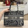 Christian Dior Canvas Embroidered Small Dioriviera Toile De Jouy Book Tote Blue