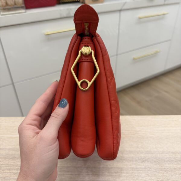 Louis Vuitton Lambskin Embossed Monogram Coussin PM Red