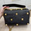 Valentino Garavani Nappa Large Roman Stud Shoulder Bag Black