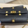 Valentino Garavani Nappa Large Roman Stud Shoulder Bag Black