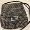 Fendi Zucchino Vitello Tube Messenger Bag Testa di Moro Beige