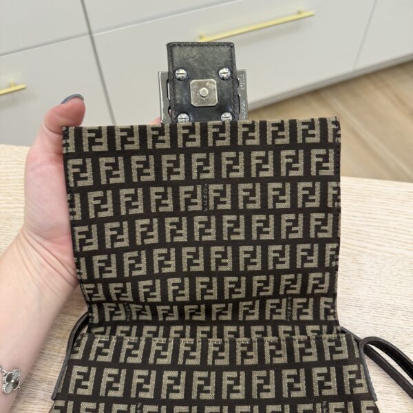 Fendi Zucchino Vitello Tube Messenger Bag Testa di Moro Beige