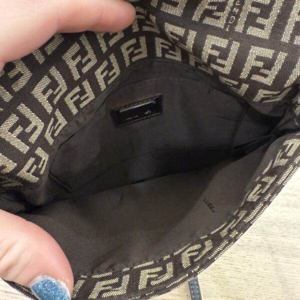 Fendi Zucchino Vitello Tube Messenger Bag Testa di Moro Beige