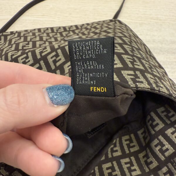 Fendi Zucchino Vitello Tube Messenger Bag Testa di Moro Beige