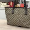 Gucci GG Supreme Monogram Medium Zippered Shopping Tote Dark Brown