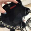 Valentino Garavani Rockstud Grainy Calfskin Bucket Bag Black