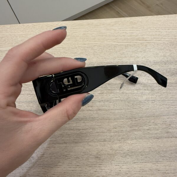 Fendi O'Lock Acetate Geometric Sunglasses Black