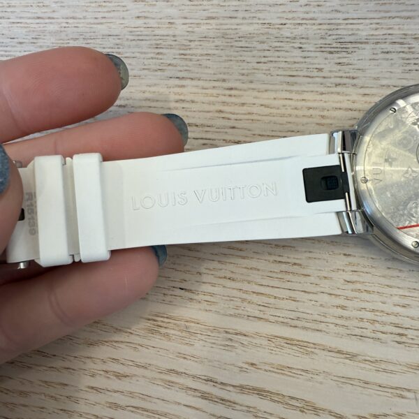 Louis Vuitton Stainless Steel Monogram 38mm Tambour Slim Quartz