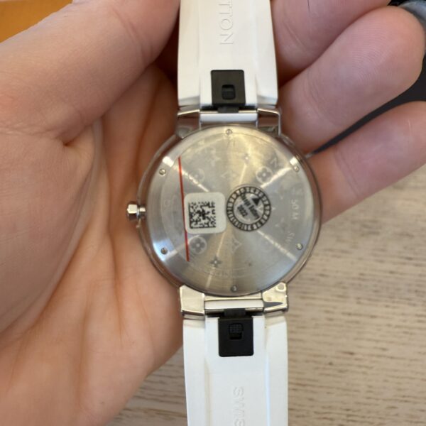 Louis Vuitton Stainless Steel Monogram 38mm Tambour Slim Quartz